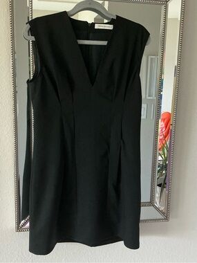 Pierre Balmain Black V-Neck Mini Dress